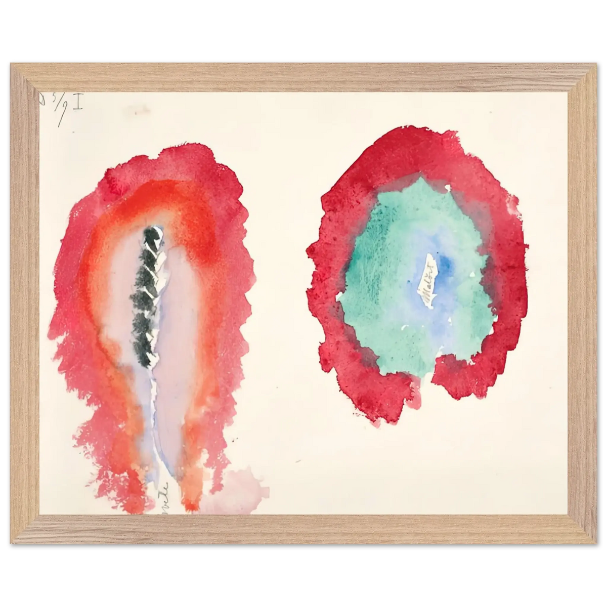 Hilma af Klint - WHEAT AND WORMWOOD 1922 Wall art - 20x25 cm / 8x10 Inches - Premium Wooden Framed Poster With Fine Art Paper - White frame