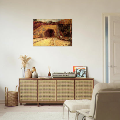 Roadway with Underpass The Viaduct - Vincent van Gogh Brushed Aluminum Print - 70x100 cm / 28x40 inches | Vincent van Gogh Aluminum Print | Vincent van Gogh Prints