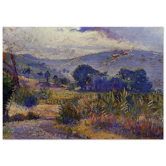 Cabasson Landscape study - Henri-Edmond Cross Brushed Aluminum Print - 70x100 cm / 28x40 inches | Henri-Edmond Cross Aluminum Print | Henri-Edmond Cross Prints