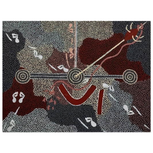 Clifford Possum Tjapaltjarri - Love Story - 1998  75x100 cm / 30x40inches Fine Art Poster
