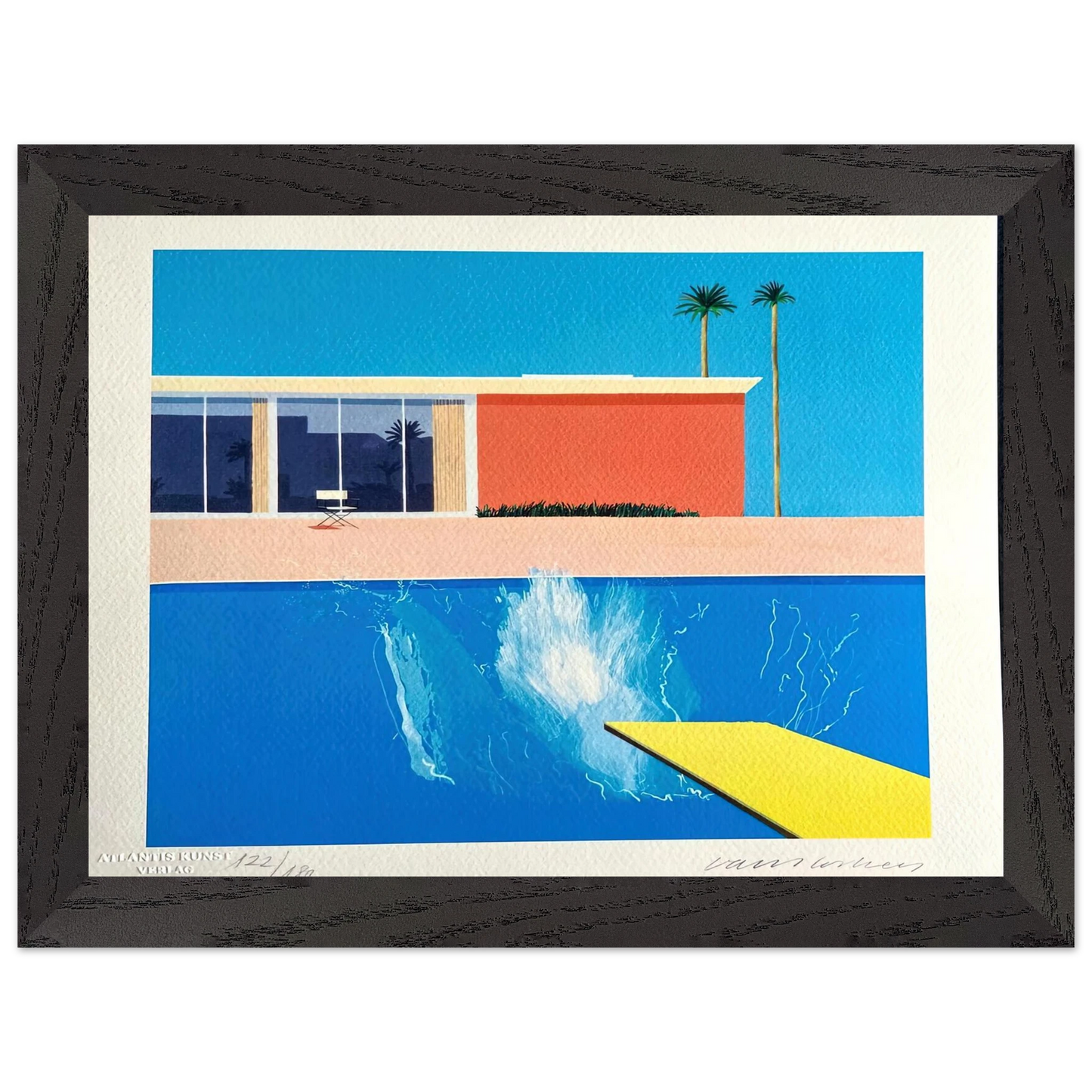 David Hockney - David Hockney Wall art - 13x18 cm / 5x7 inches - Premium Wooden Framed Poster With Fine Art Paper-canvas - Black frame