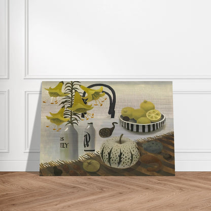 Lilies and Lemons - 2007 - Mary Fedden Brushed Aluminum Print - 70x100 cm / 28x40 inches | Mary Fedden Aluminum Print | Mary Fedden Prints