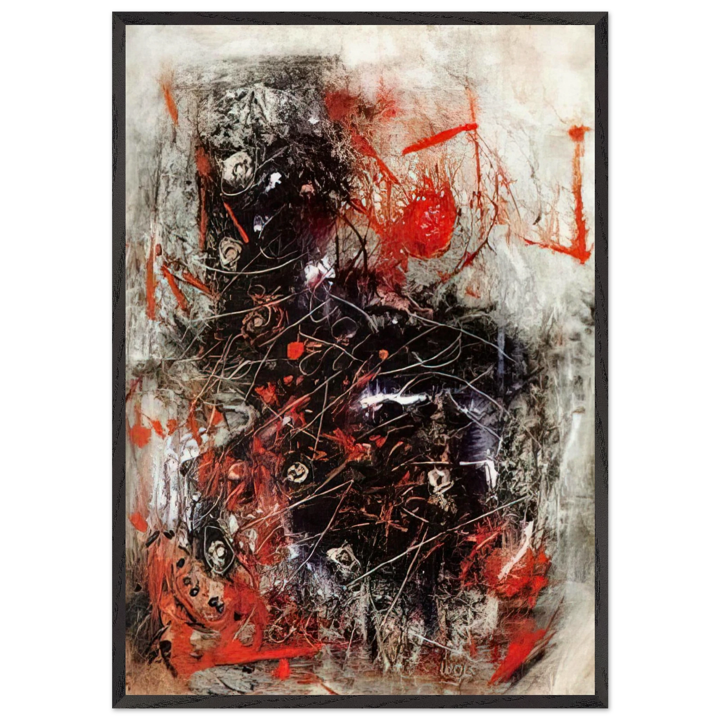 Oui Oui Oui - Tachisme - Wols 70x100 cm / 28x40 inches Framed Art Print – Black Wooden Frame