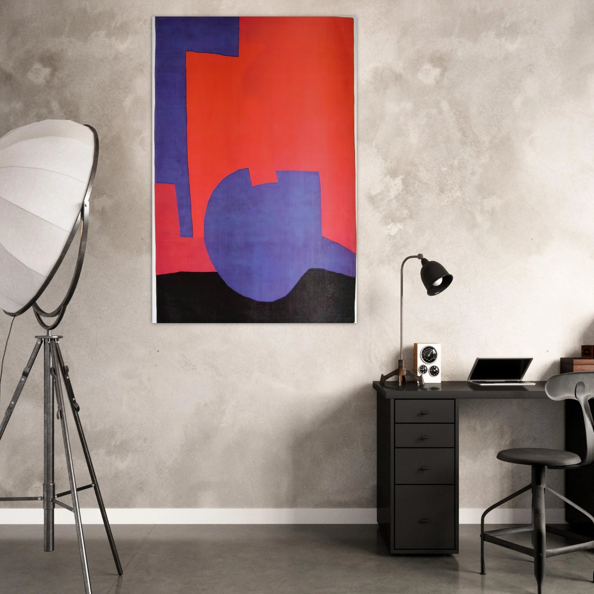 Composition rouge - 1968 - Serge Poliakoff Art Prints - 100x150 cm / 40x60″ inches | Serge Poliakoff Poster | Serge Poliakoff Prints