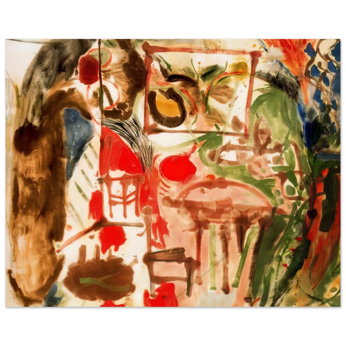 Helen Frankenthaler - Interior - 1957 Wall art - 45x60 cm / 18x24 inches - Premium Wooden Framed Poster With Fine Art Paper-canvas - Black frame