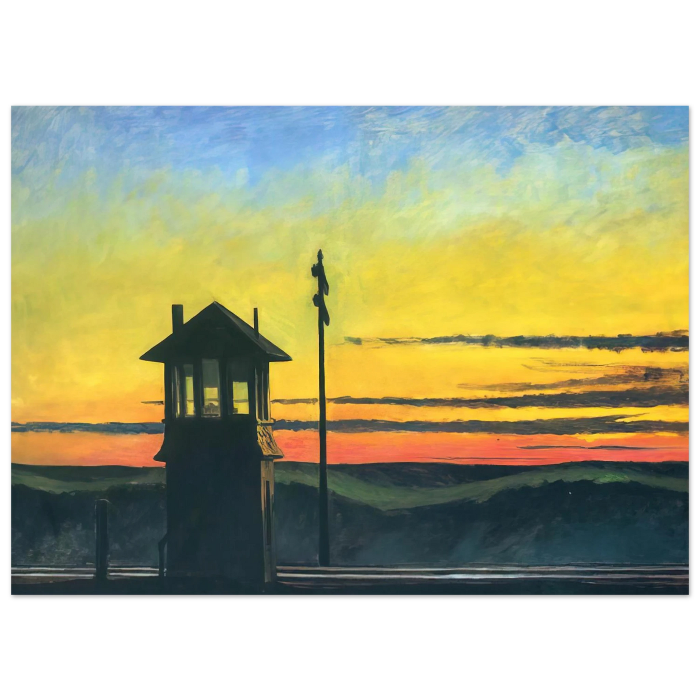 Edward Hopper - Railroad Sunset Fine Art Poster