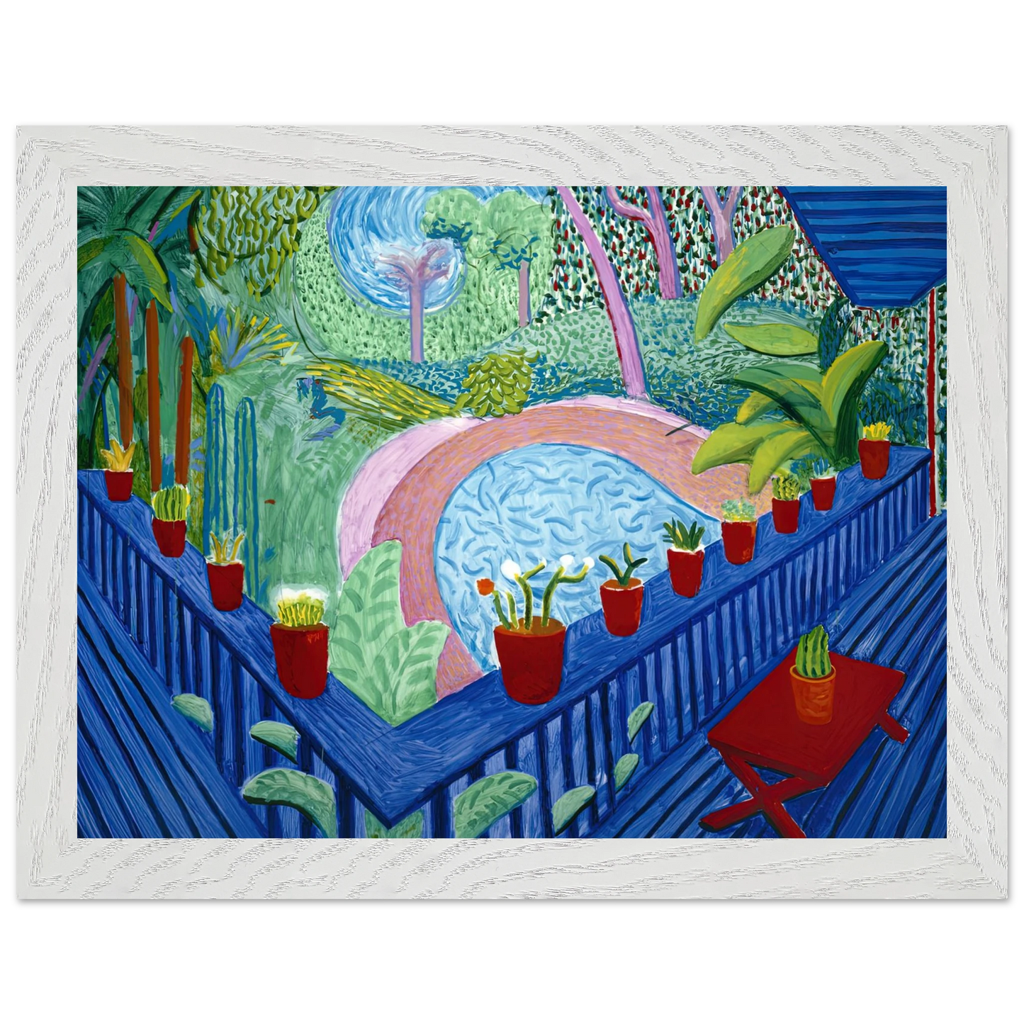 David Hockney - David Hockney Wall art - A2 (42 x 59.4  cm) - Premium Wooden Framed Poster With Fine Art Paper-canvas - Black frame