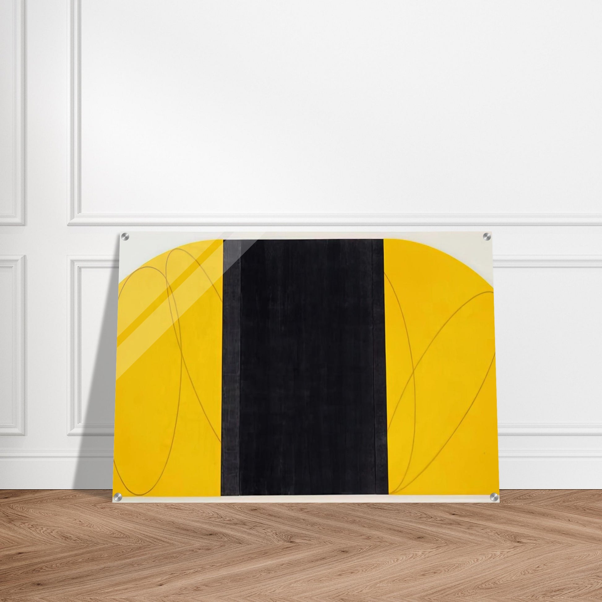 ELLOW BLACK ZONE PAINTING IV 1996 - Robert Mangold Acrylic Print - 70x100 cm / 28x40″ inches