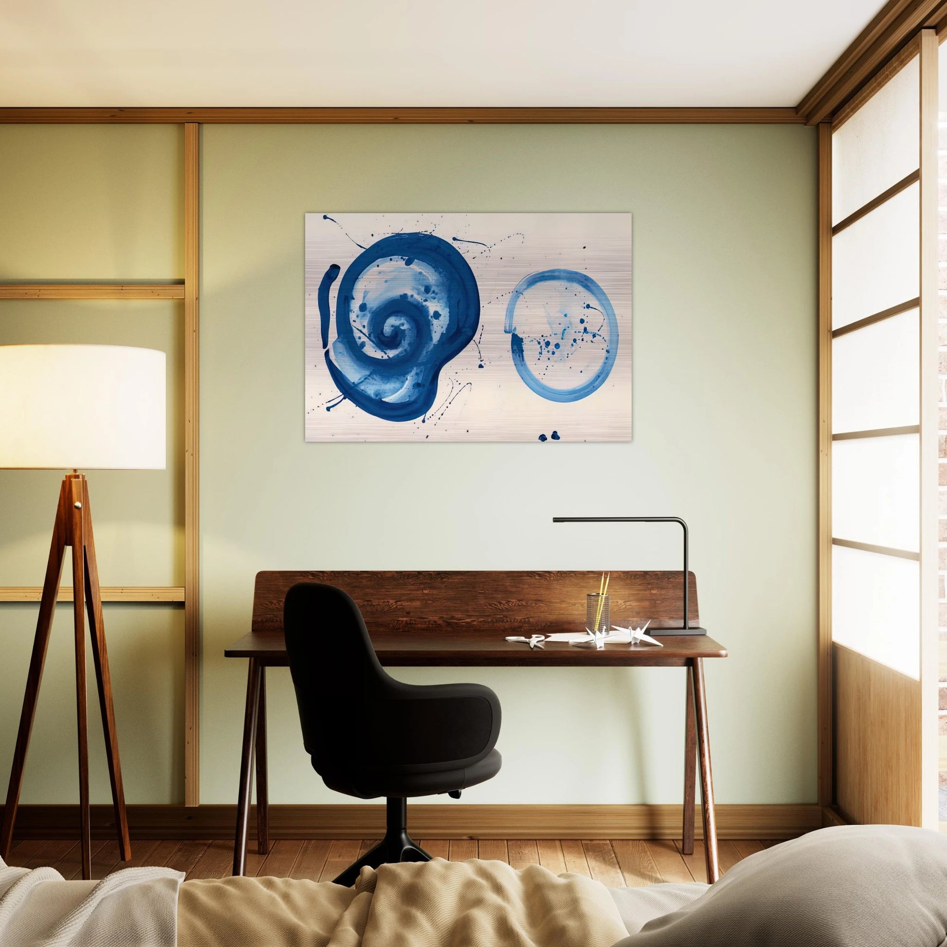 Composition  Blue Balls  - Sam Francis Brushed Aluminum Print - 70x100 cm / 28x40 inches | Sam Francis Aluminum Print | Sam Francis Prints