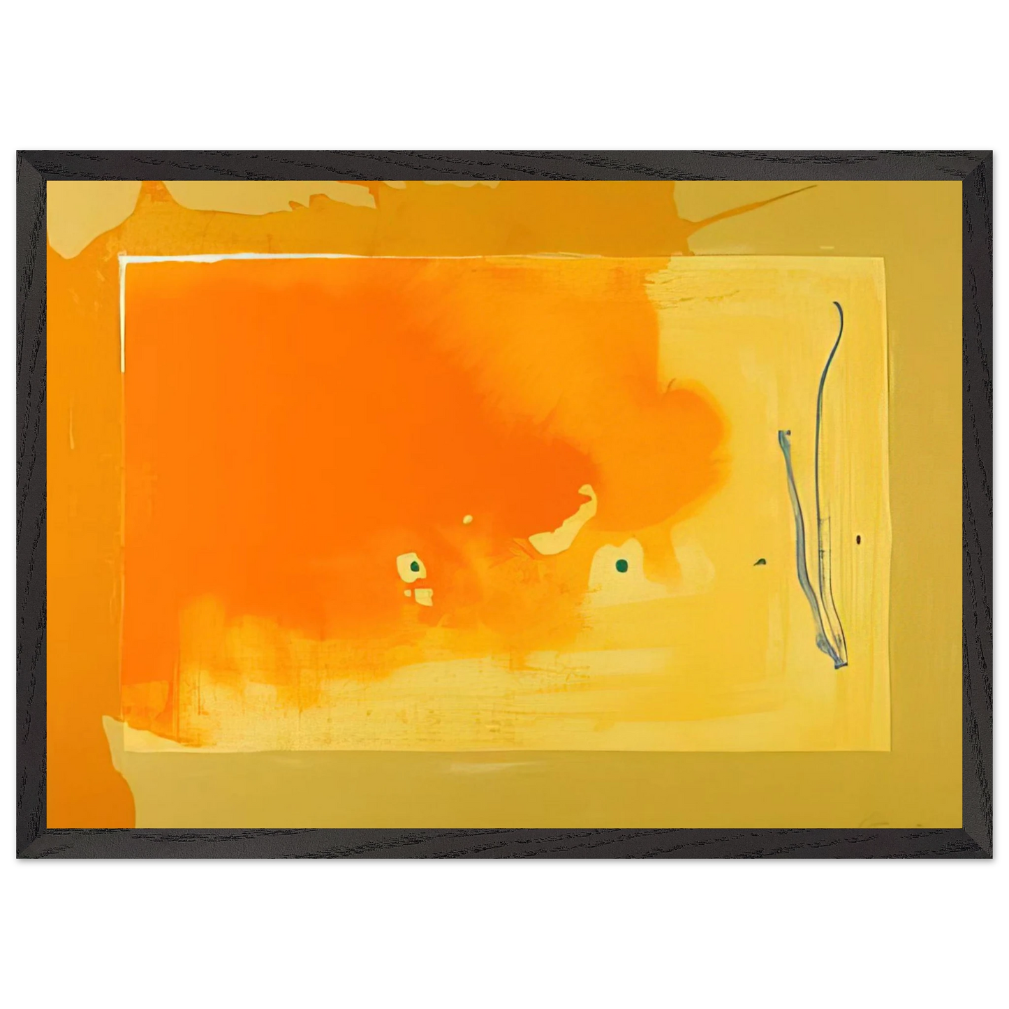Helen Frankenthaler - Bilbao - 1998 Wall art - 20x25 cm / 8x10 inches - Premium Wooden Framed Poster With Fine Art Paper-canvas - Black frame