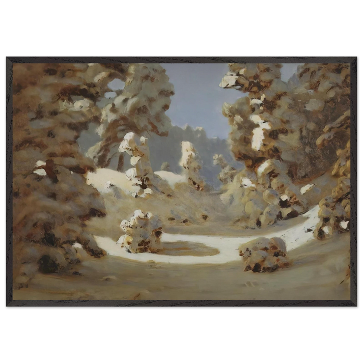 Winter Sunlight on The Hoar Frost - Arkhyp Kuindzhi 70x100 cm / 28x40 inches Framed Art Print – Black Wooden Frame