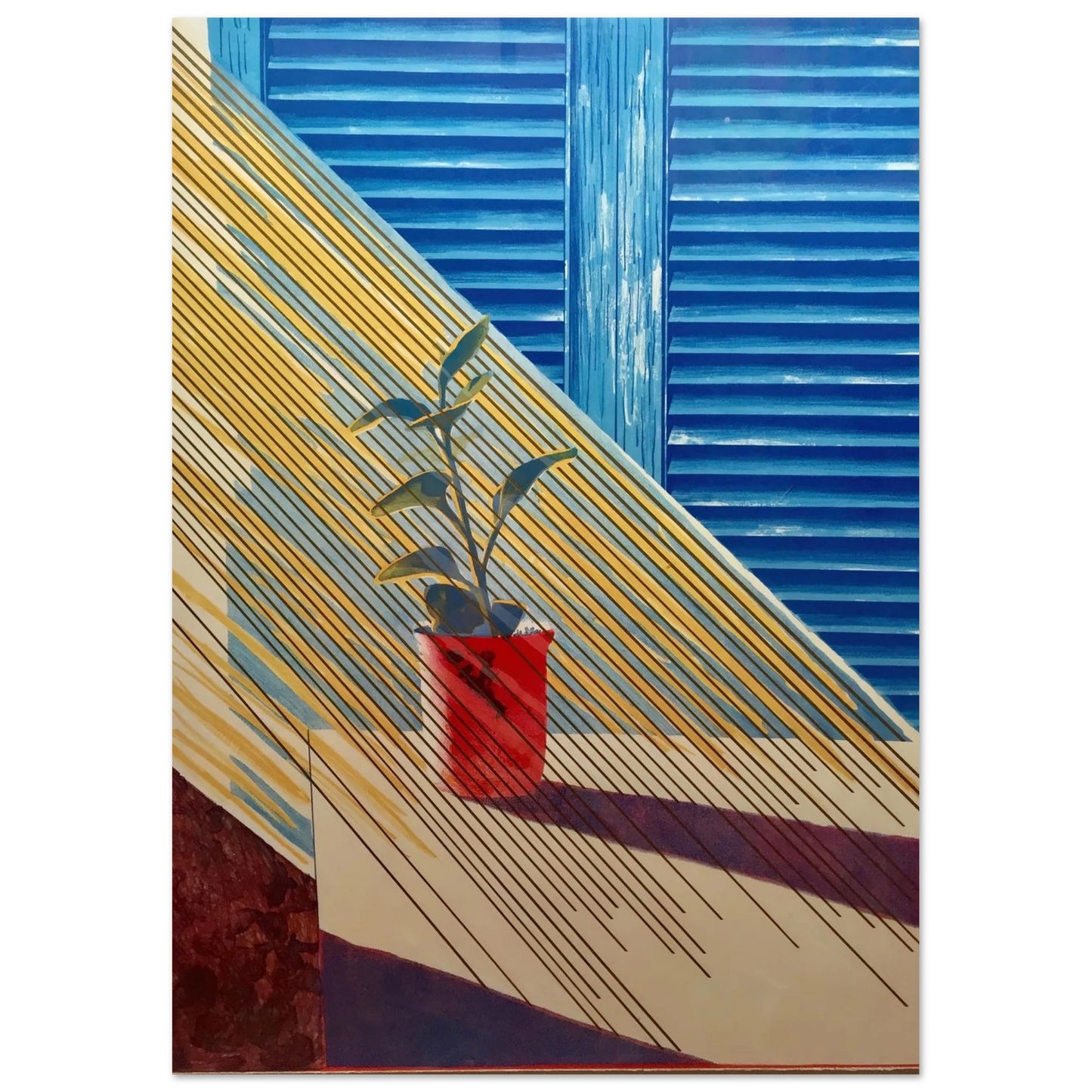 David Hockney - David Hockney Wall art - 27x35 cm / 11x14 inches - Premium Wooden Framed Poster With Fine Art Paper - White frame