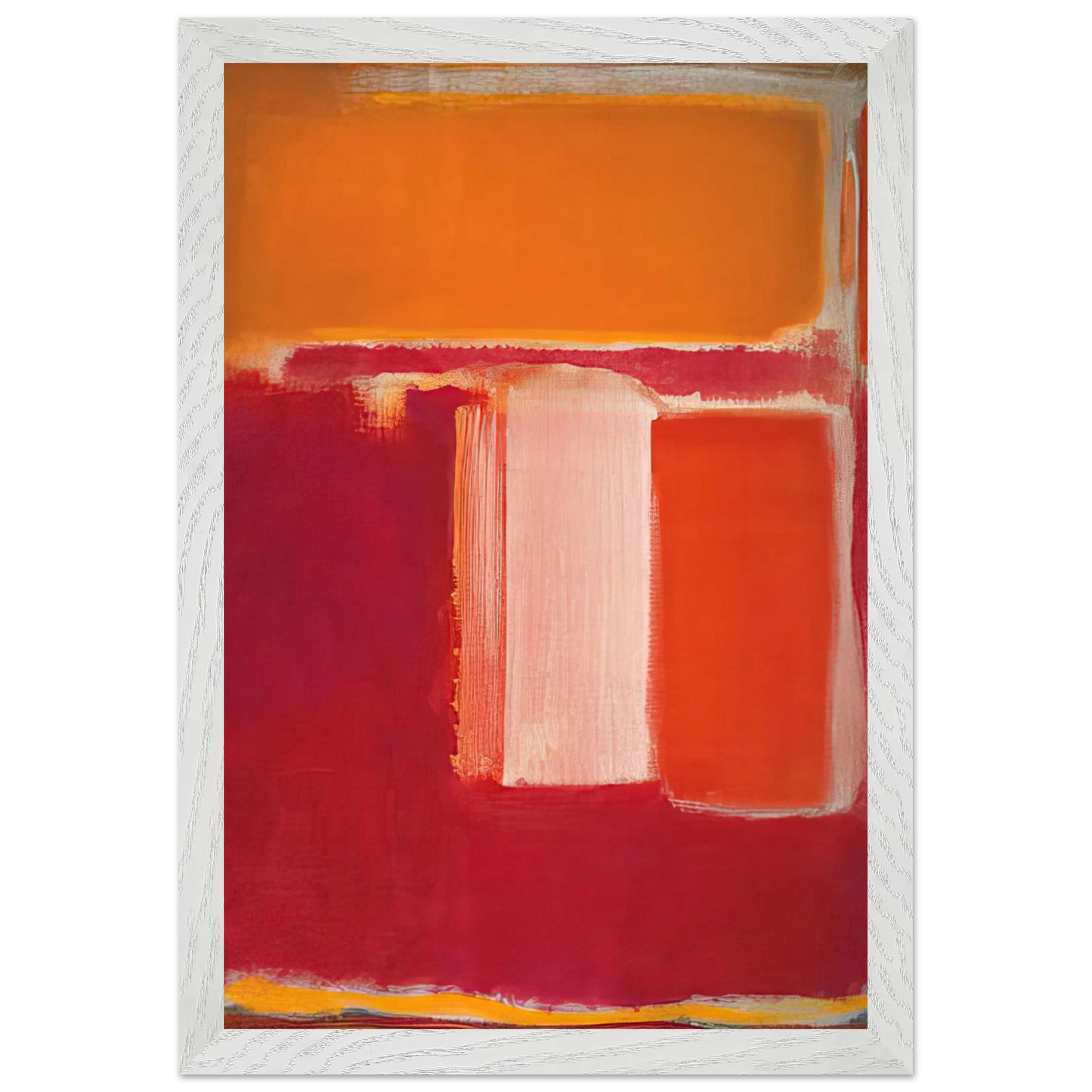Mark Rothko - Yellow, Cherry, Orange - 1947 Wall Art - 60x80 cm / 24x32 inches - Premium Wooden Framed Poster With Fine Art Paper - White frame
