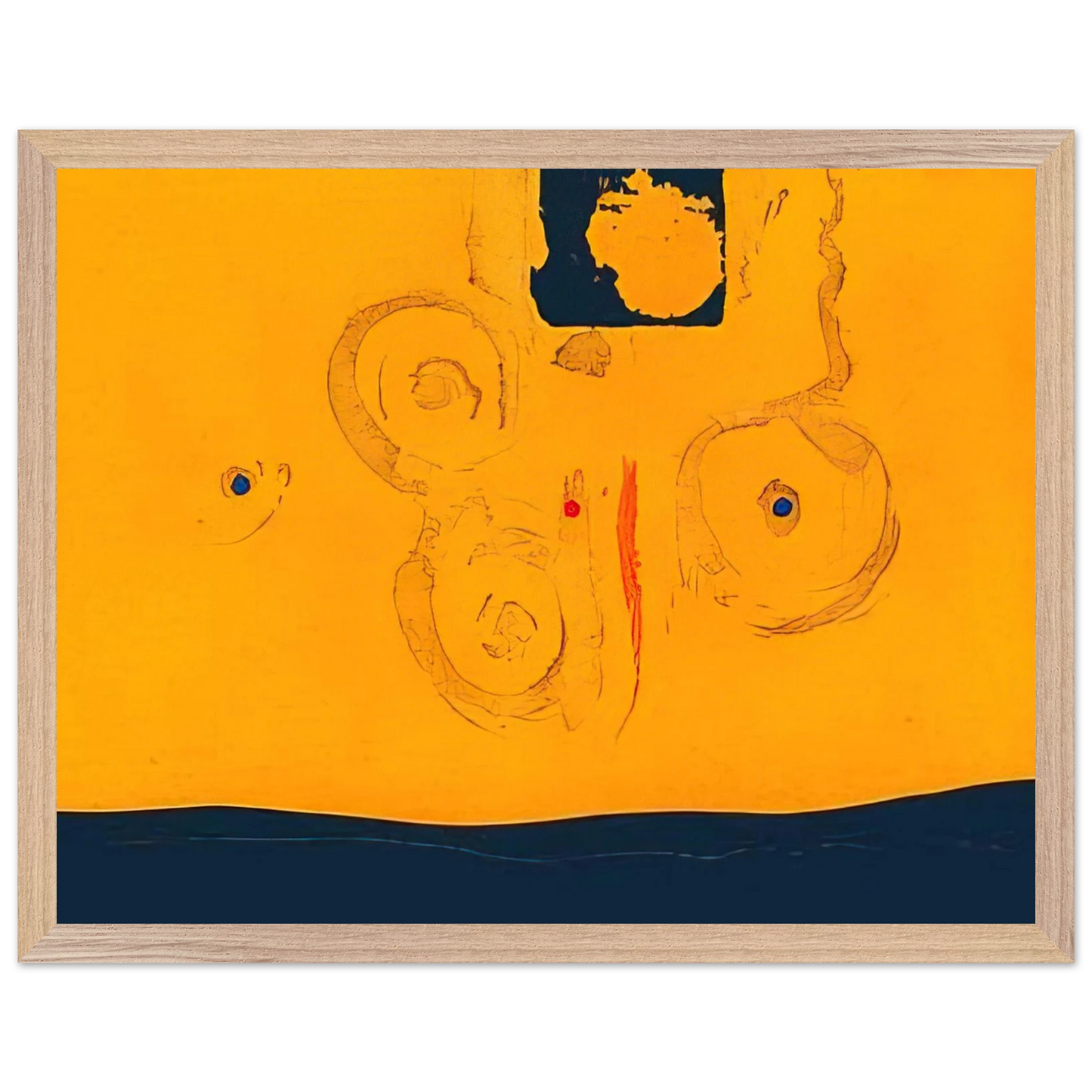 Helen Frankenthaler - Plaza Real - 1988 Wall art - 15x20 cm / 6x8 inches - Premium Wooden Framed Poster With Fine Art Paper-canvas - Black frame