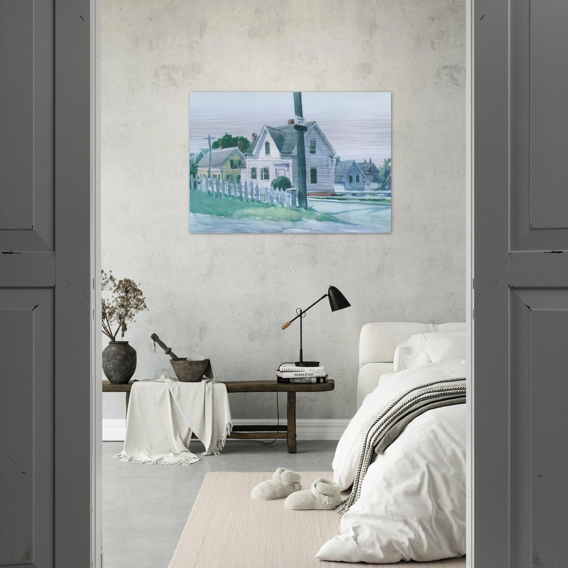 White House with Dormer Window - Edward Hopper Brushed Aluminum Print - 70x100 cm / 28x40 inches | Edward Hopper Aluminum Print | Edward Hopper Prints