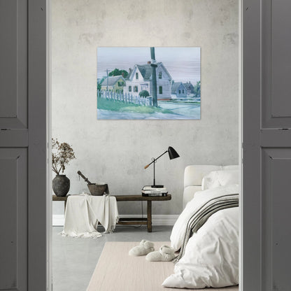White House with Dormer Window - Edward Hopper Brushed Aluminum Print - 70x100 cm / 28x40 inches | Edward Hopper Aluminum Print | Edward Hopper Prints