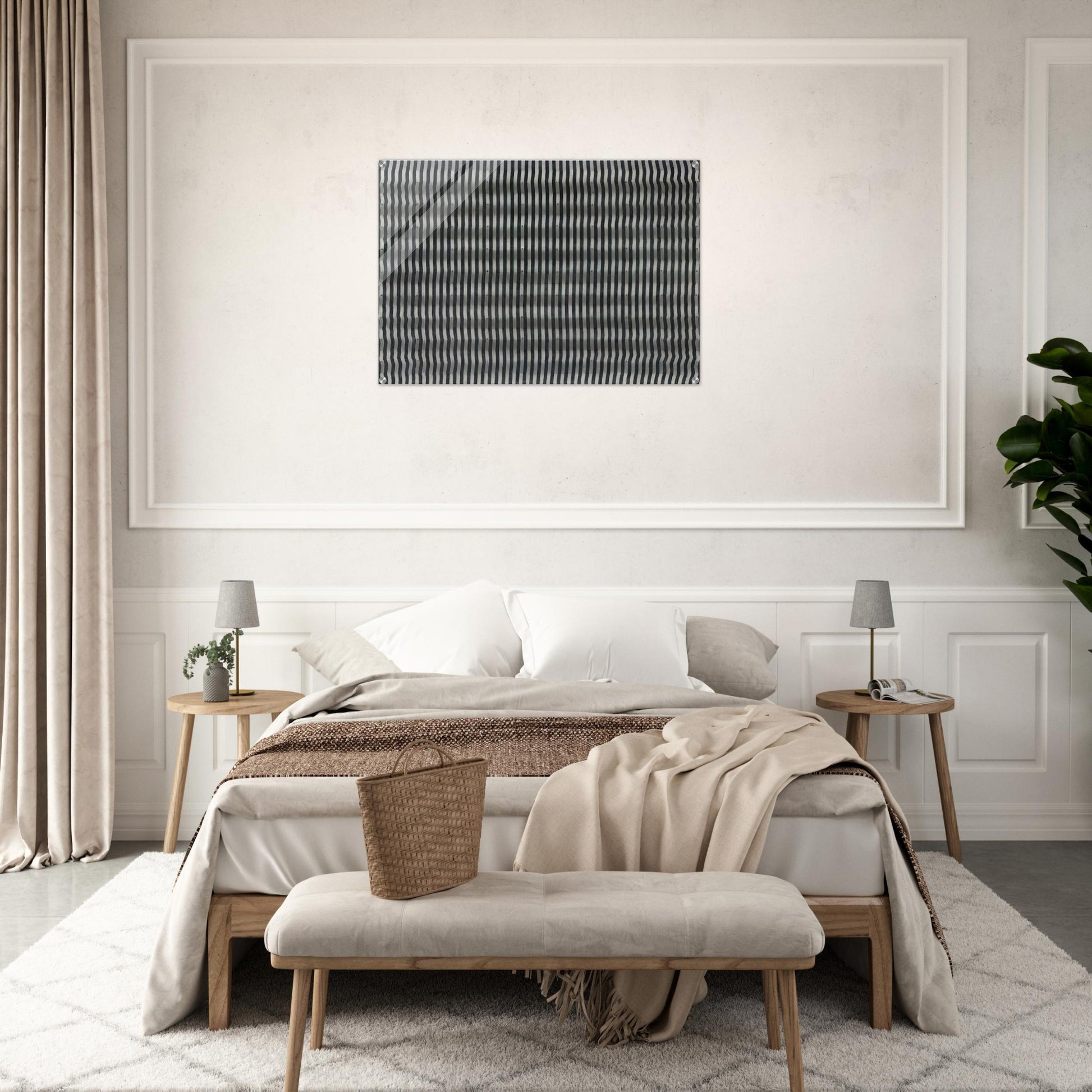 Untitled Striped Surface - 1961 - Enrico Castellani Acrylic Print - 70x100 cm / 28x40″ inches