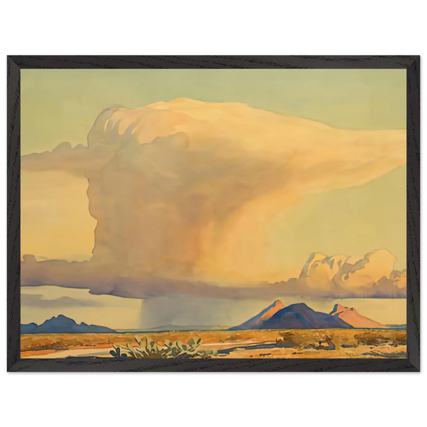 Maynard Dixon - DROUGHT AND DOWNPOUR 1944 Wall art - 30x40 cm / 12x16 Inches - Premium Wooden Framed Poster With Fine Art Paper - Wood frame