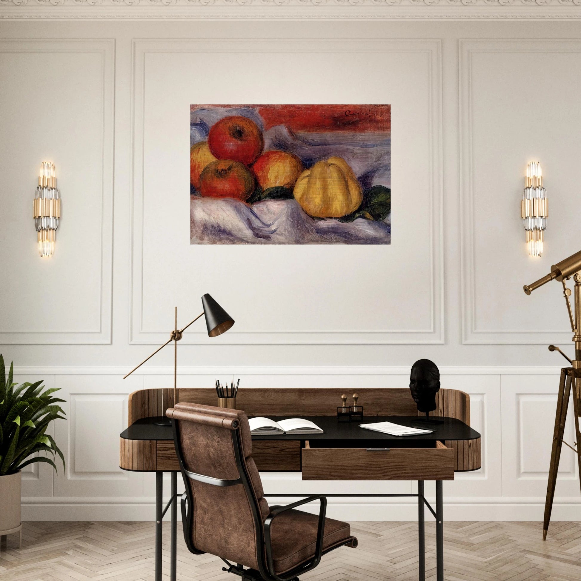Still Life with Apples - Pierre-Auguste Renoir Brushed Aluminum Print - 70x100 cm / 28x40 inches | Pierre-Auguste Renoir Aluminum Print | Pierre-Auguste Renoir Prints