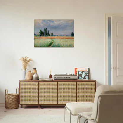 The Wheat Field - claude monet Brushed Aluminum Print - 70x100 cm / 28x40 inches | claude monet Aluminum Print | claude monet Prints