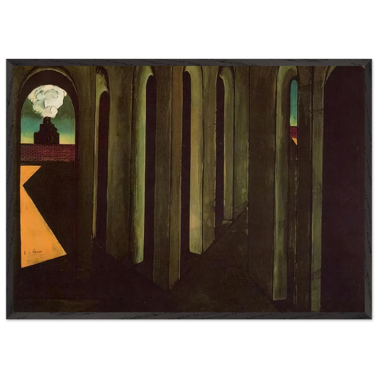 THE ANXIOUS JOURNEY 1913 - Giorgio de Chirico 70x100 cm / 28x40 inches Framed Art Print – Black Wooden Frame