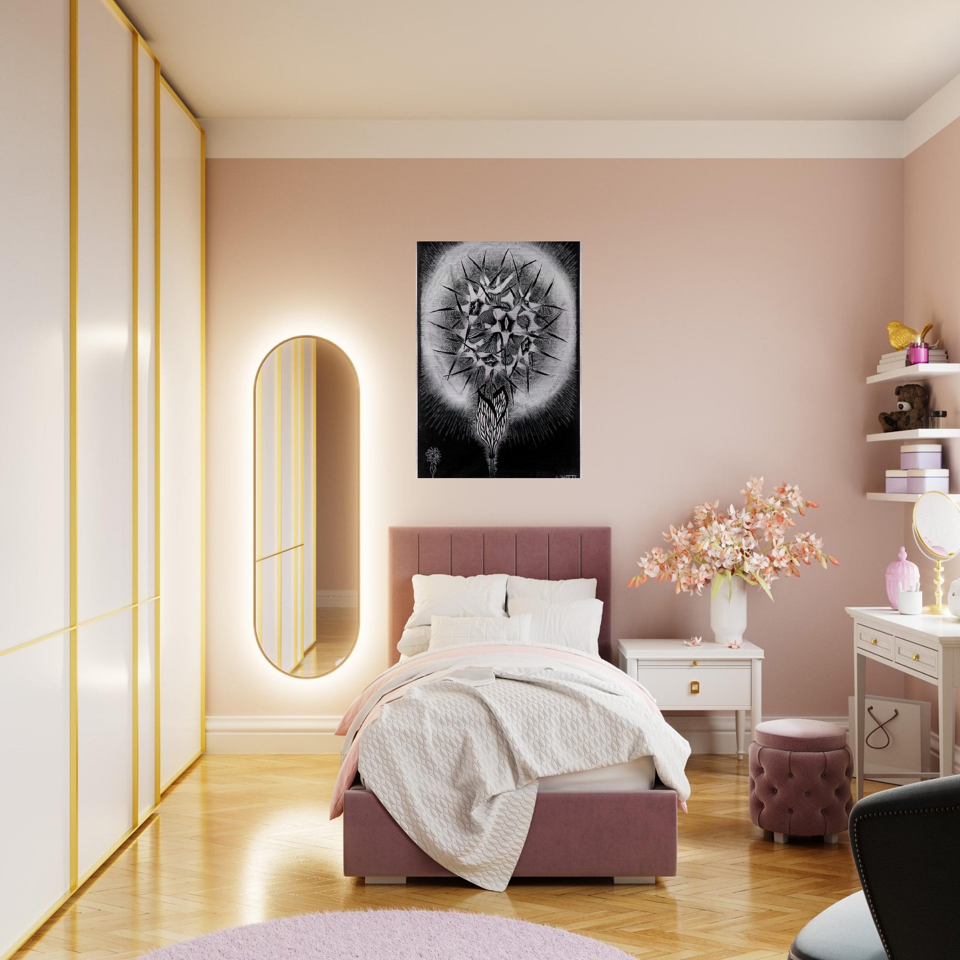PRICKLY FLOWER - MC Escher Brushed Aluminum Print - 70x100 cm / 28x40 inches | MC Escher Aluminum Print | MC Escher Prints