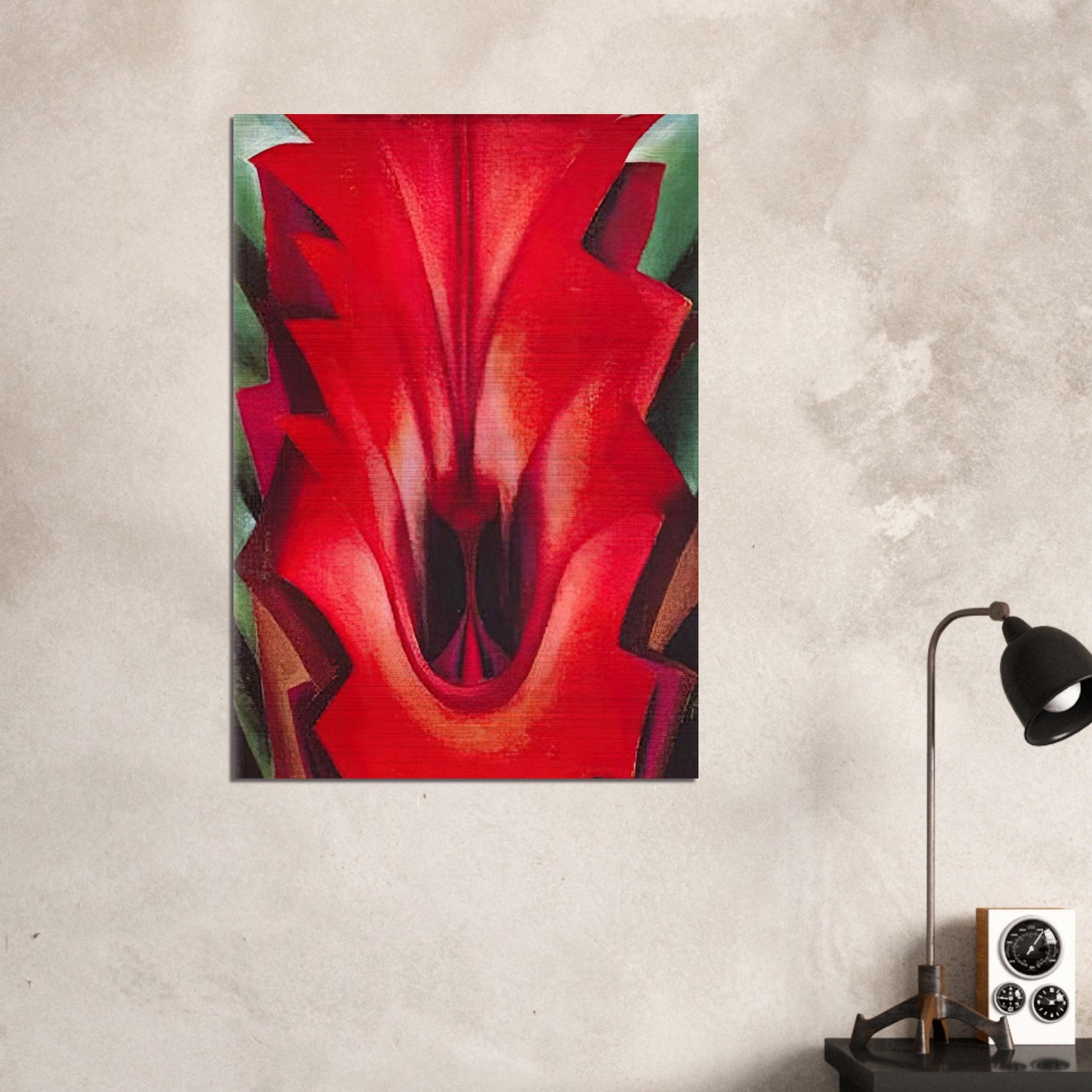 Inside Red Canna - Georgia O'Keeffe Brushed Aluminum Print - 70x100 cm / 28x40 inches | Georgia O'Keeffe Aluminum Print | Georgia O'Keeffe Prints
