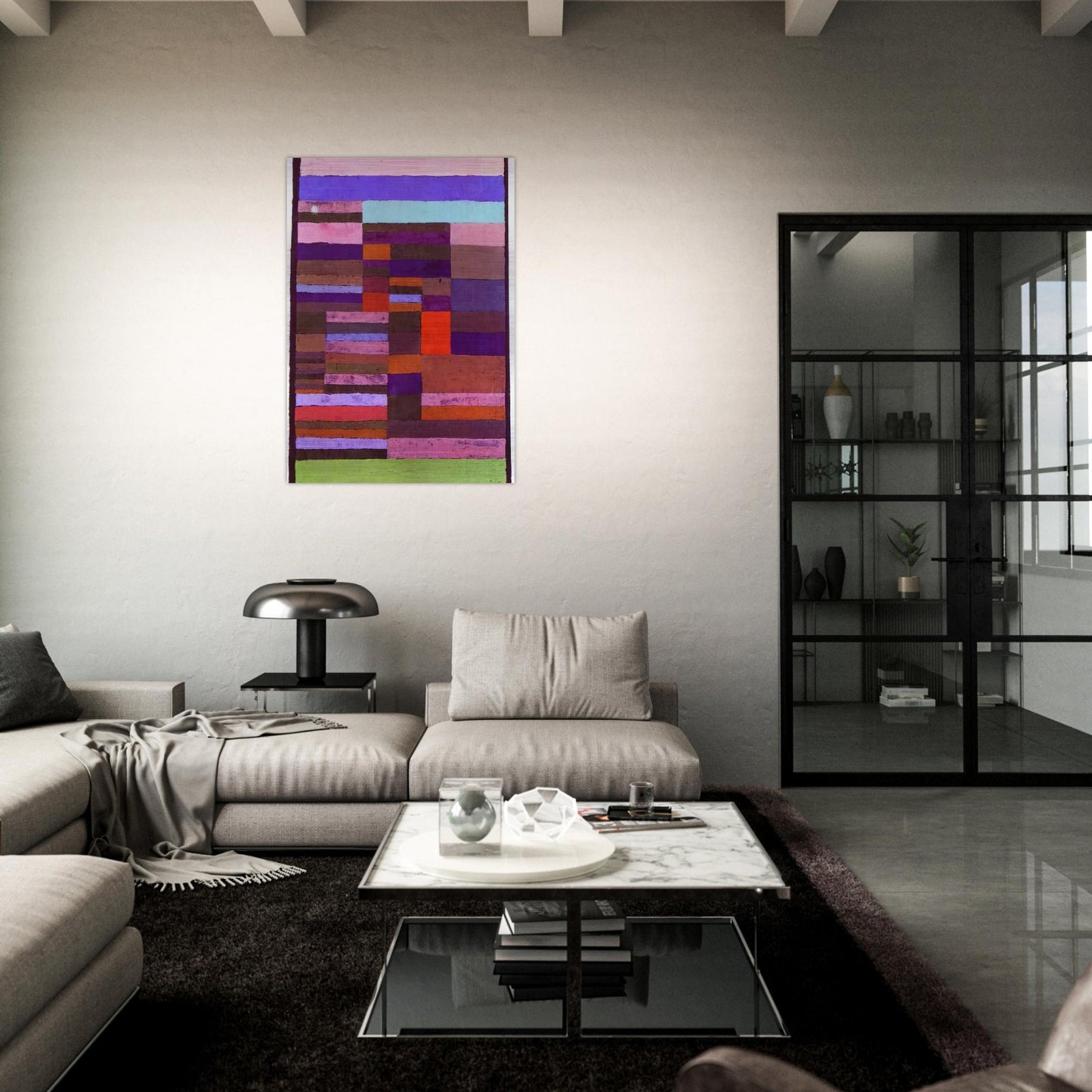 INDIVIDUALIZED ALTIMETRY OF STRIPES 1930 - Paul Klee Brushed Aluminum Print - 70x100 cm / 28x40 inches | Paul Klee Aluminum Print | Paul Klee Prints