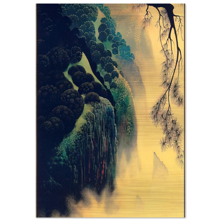 Jeweled Coast - Eyvind Earle Brushed Aluminum Print - 70x100 cm / 28x40 inches | Eyvind Earle Aluminum Print | Eyvind Earle Prints