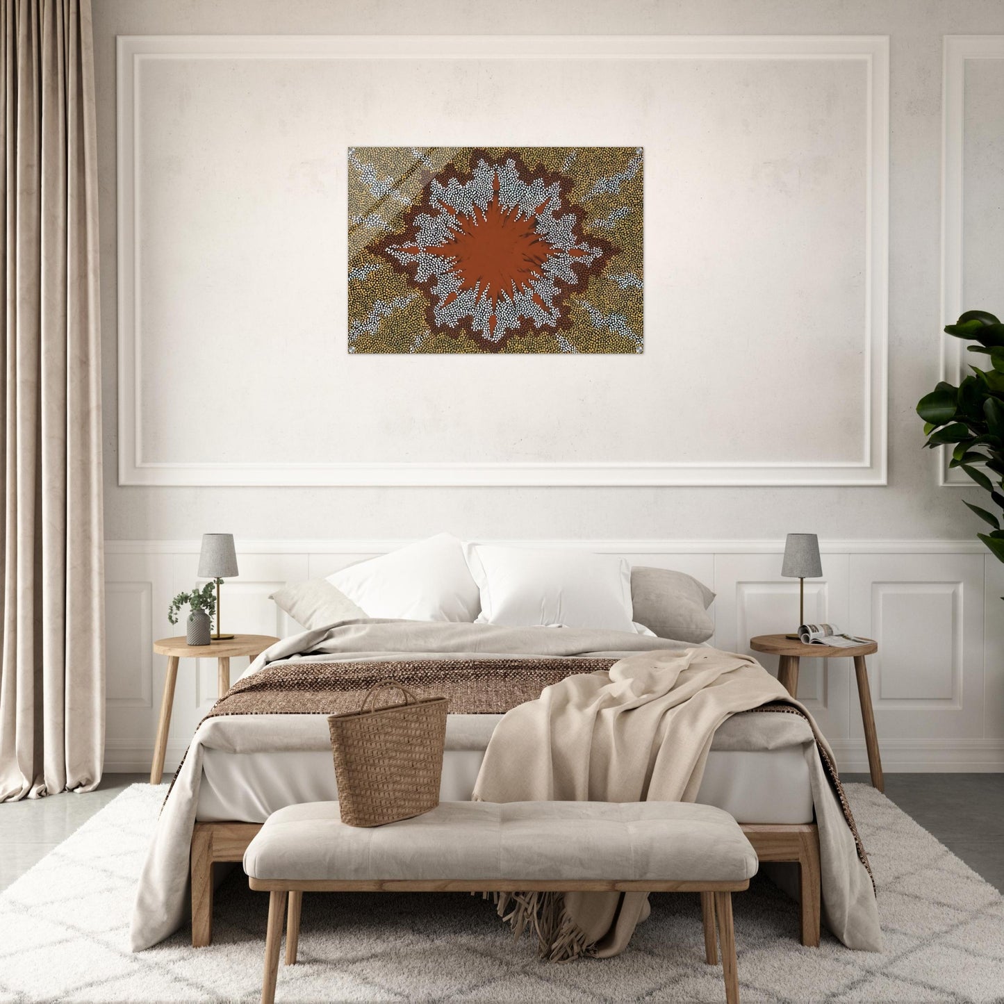 Fire Dreaming - 1994 - Clifford Possum Tjapaltjarri Acrylic Print - 70x100 cm / 28x40″ inches