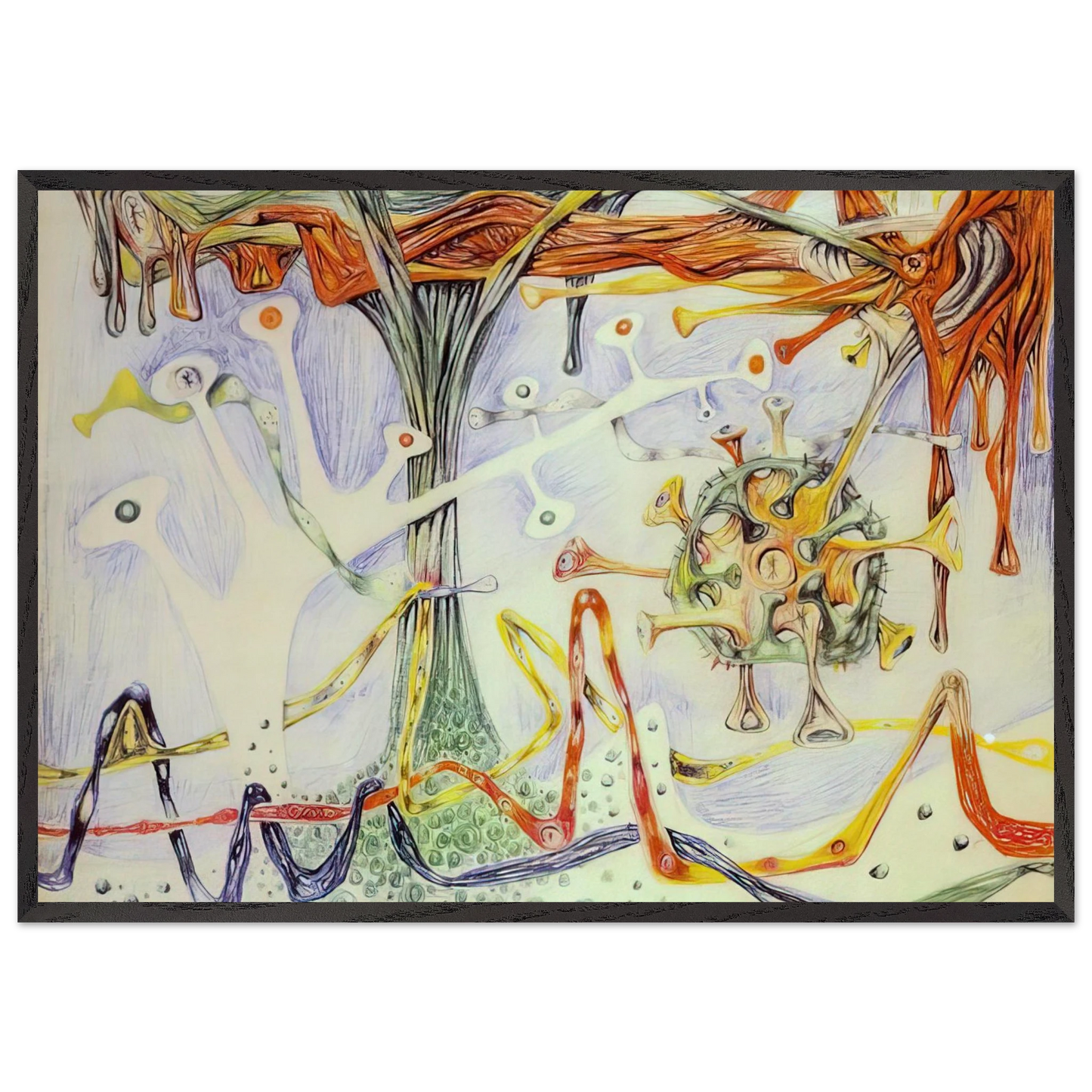 MORPHOLOGY 1937 - Roberto Matta 70x100 cm / 28x40 inches Framed Art Print – Black Wooden Frame