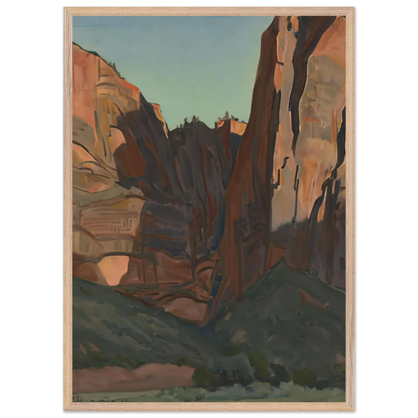 Maynard Dixon - NOTCH IN THE WALL ZION NATIONAL PARK AUGUST 1933 1933 Wall art - A1 (59.4 x 84.1  cm) - Fine Art Poster-canvas - -
