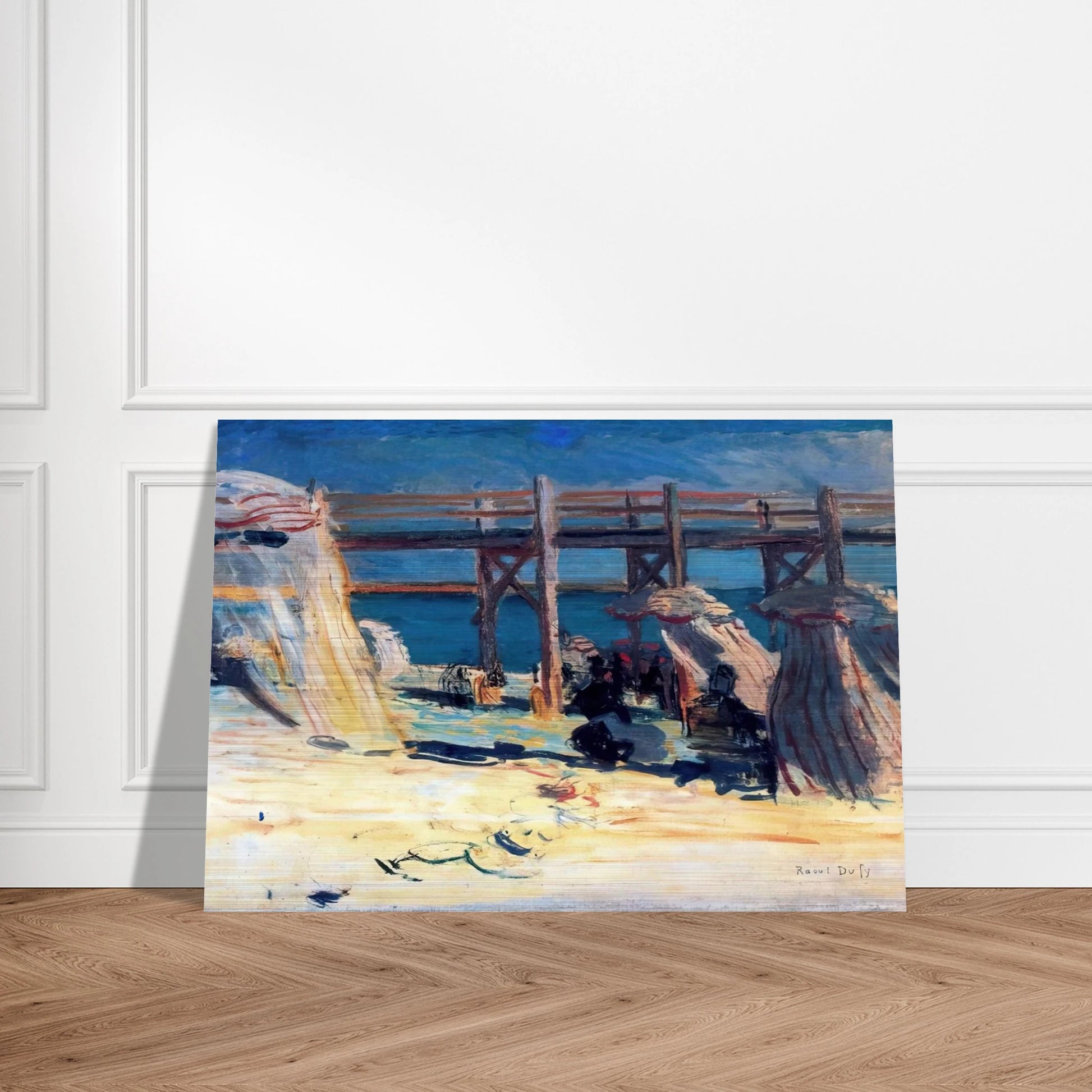 SANDY BEACH OF SAINTE ADRESSE - Raoul Dufy Brushed Aluminum Print - 70x100 cm / 28x40 inches | Raoul Dufy Aluminum Print | Raoul Dufy Prints