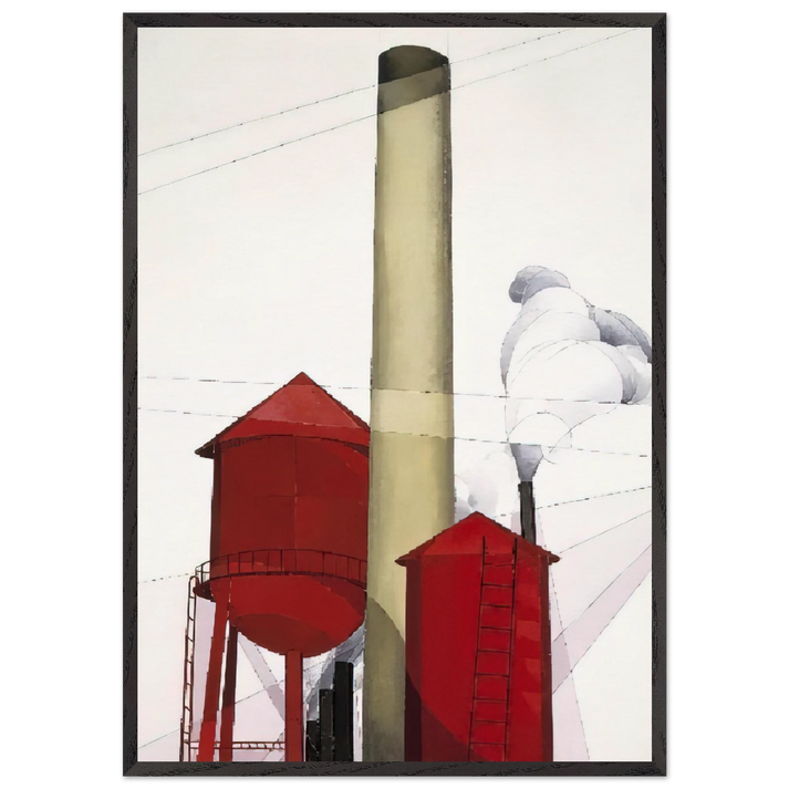 Buildings - 1930 - Charles Demuth 70x100 cm / 28x40 inches Framed Art Print – Black Wooden Frame
