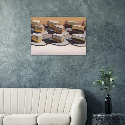 Cut Meringues - 1961 - Wayne Thiebaud Brushed Aluminum Print - 70x100 cm / 28x40 inches | Wayne Thiebaud Aluminum Print | Wayne Thiebaud Prints