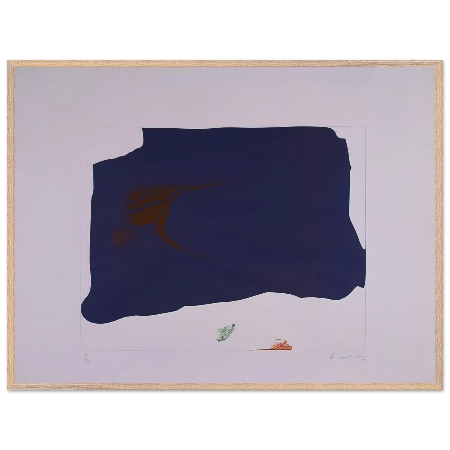 Helen Frankenthaler - Variation II on Mauve Corner - 1969 Wall art - 30x40 cm / 12x16 inches - Premium Wooden Framed Poster With Fine Art Paper-canvas - Wood frame