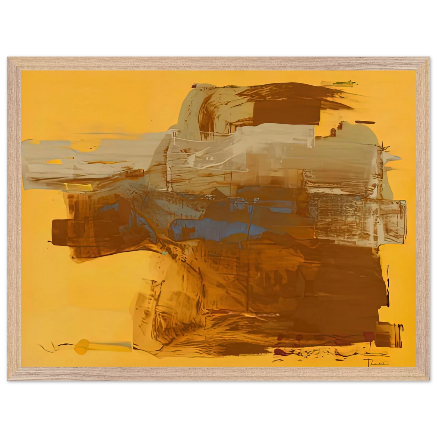 Helen Frankenthaler - Mineral Kingdom, 1976- Wall Art - 60x80 cm / 24x32 inches - Premium Wooden Framed Poster With Fine Art Paper-canvas - White frame