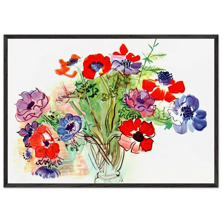 BOUQUET OF FLOWERS 1937 - Raoul Dufy 70x100 cm / 28x40 inches Framed Art Print – Black Wooden Frame