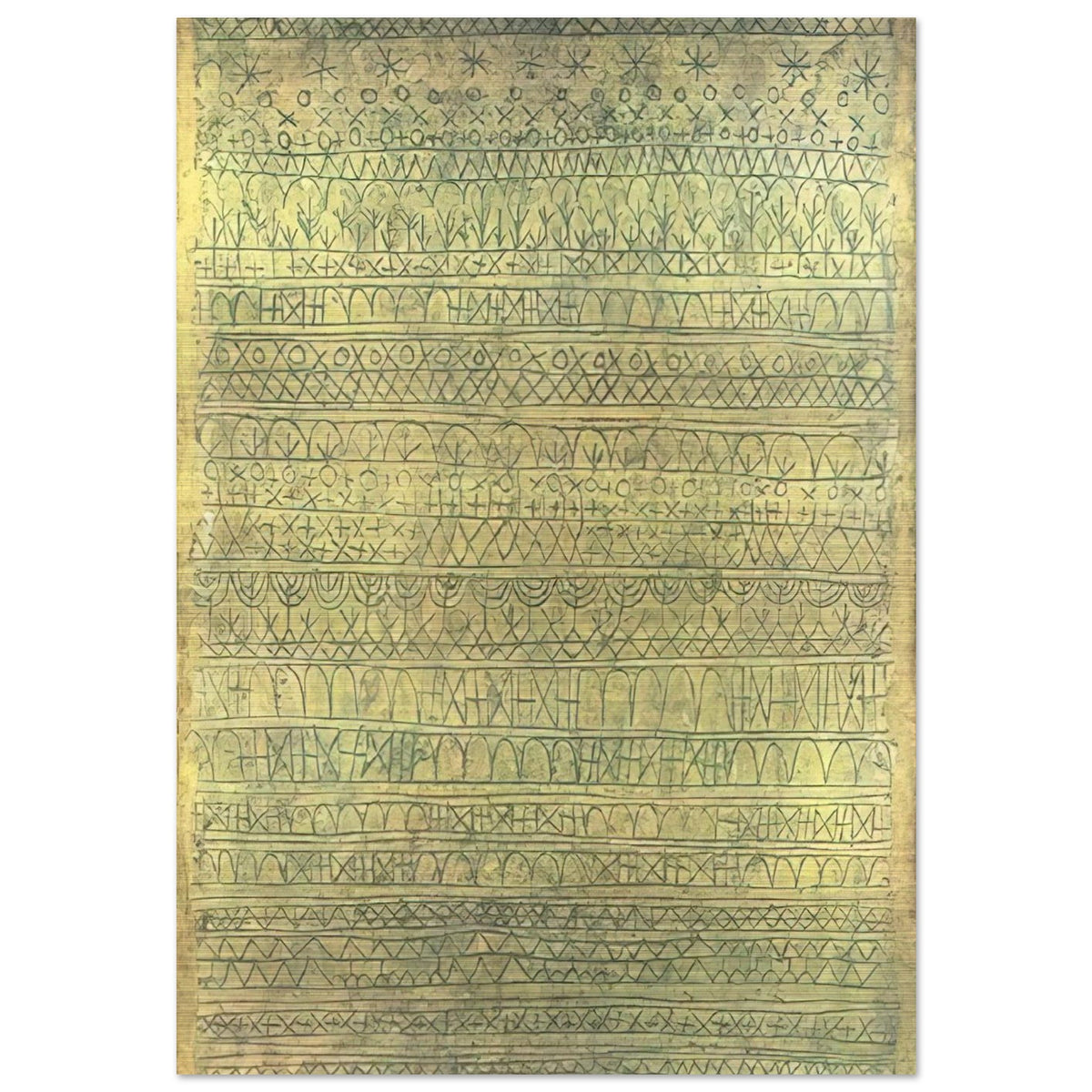 PASTORAL RHYTHMS 1927 - Paul Klee Brushed Aluminum Print - 70x100 cm / 28x40 inches | Paul Klee Aluminum Print | Paul Klee Prints