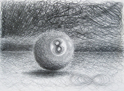 8 Ball Drawing Shading Art Print | Fine Art Print | RedKalion