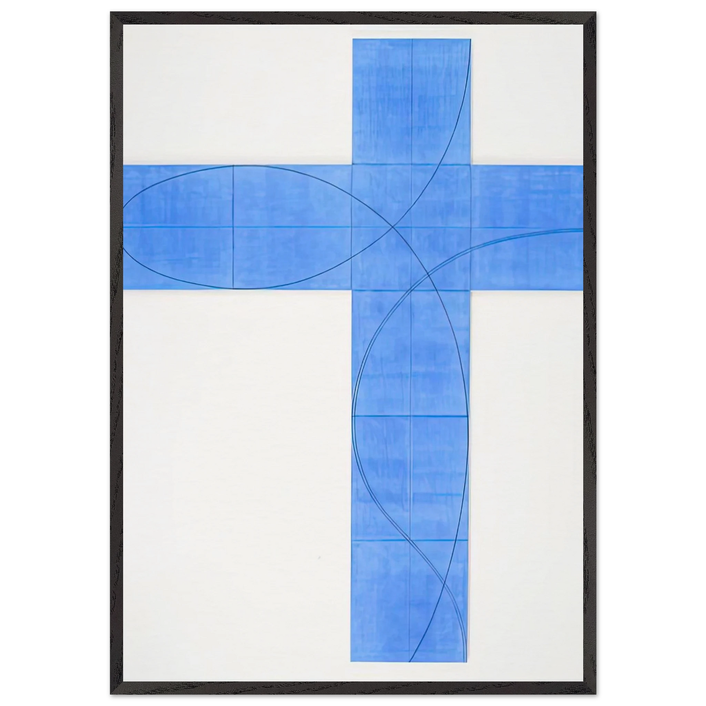 COLUMN STRUCTURE XXII 2008 - Robert Mangold 70x100 cm / 28x40 inches Framed Art Print – Black Wooden Frame