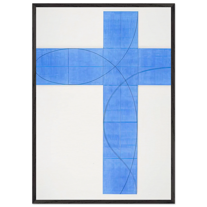 COLUMN STRUCTURE XXII 2008 - Robert Mangold 70x100 cm / 28x40 inches Framed Art Print – Black Wooden Frame