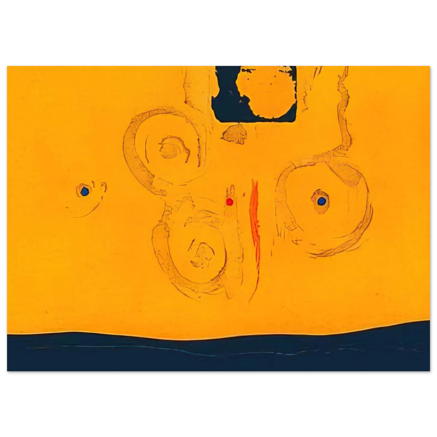 Helen Frankenthaler - Plaza Real - 1988 Wall art - A3 (29.7 x 42  cm) - Premium Wooden Framed Poster With Fine Art Paper-canvas - Wood frame