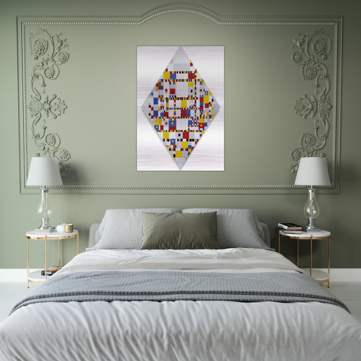 Victory Boogie Woogie - Piet Mondrian Brushed Aluminum Print - 70x100 cm / 28x40 inches | Piet Mondrian Aluminum Print | Piet Mondrian Prints