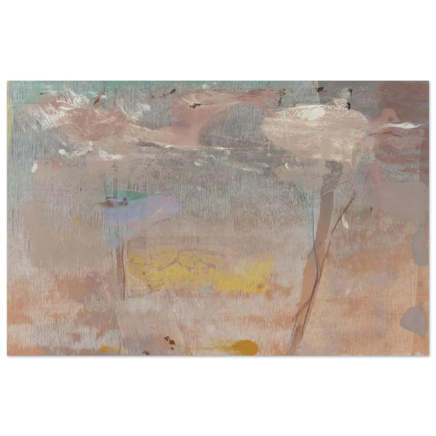 Helen Frankenthaler - Monotype I - 1981 Wall art - 50x70 cm / 20x28 inches - Premium Wooden Framed Poster With Fine Art Paper-canvas - White frame