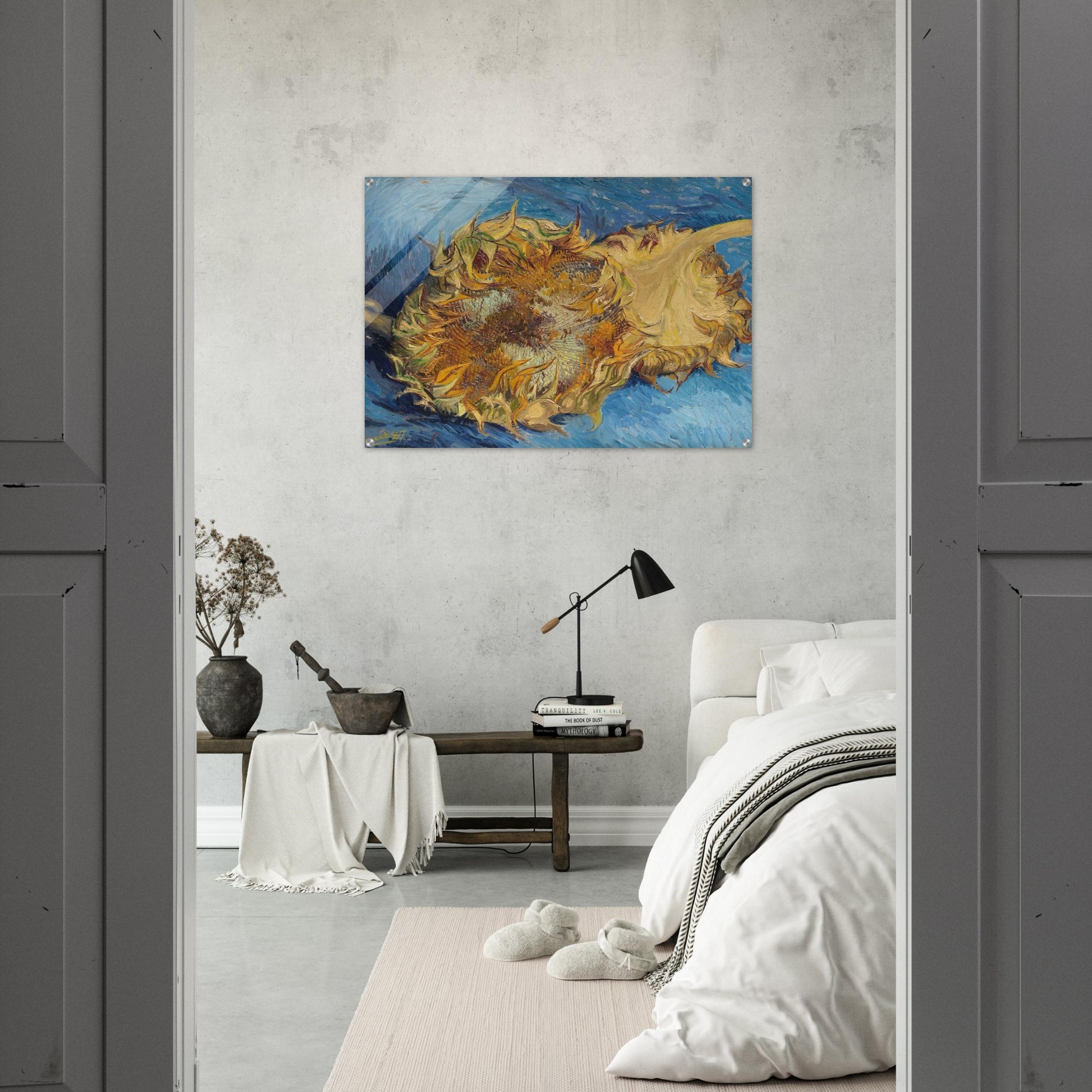 Still Life with Two Sunflowers - Vincent van Gogh Acrylic Print - 70x100 cm / 28x40″ inches