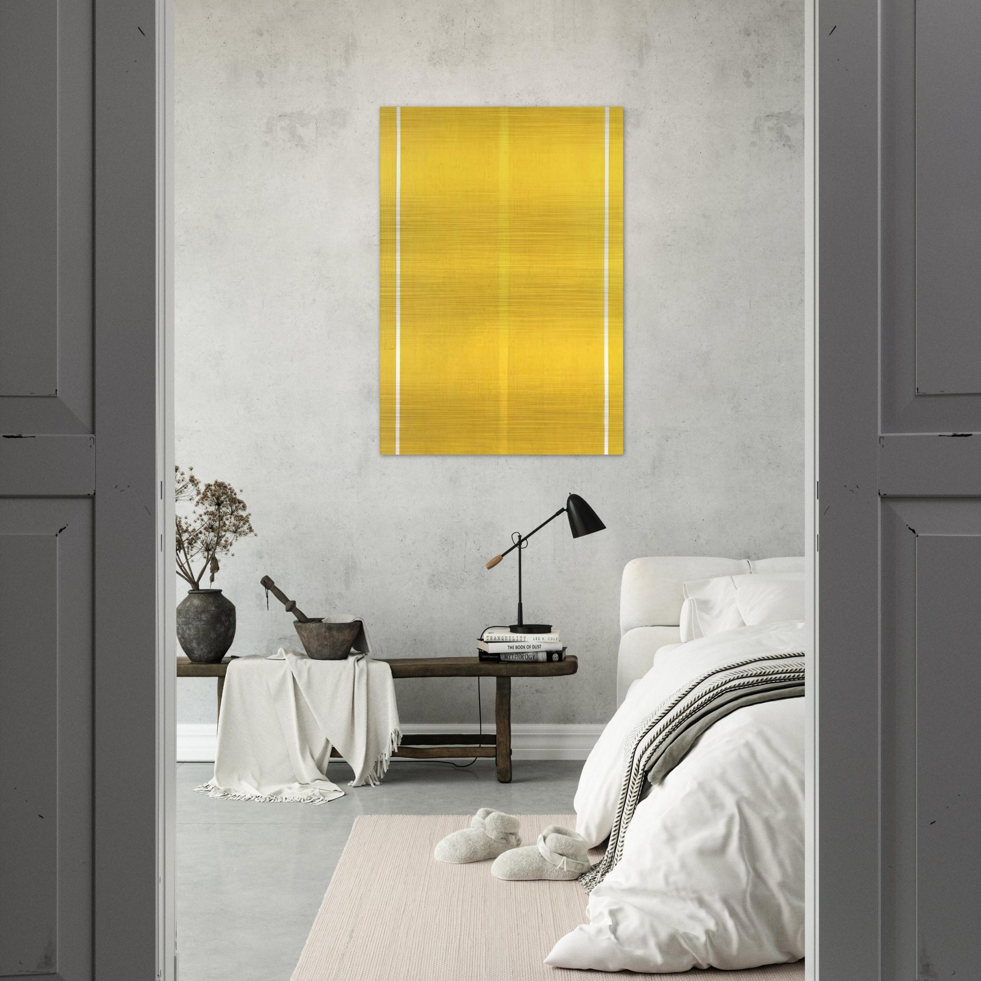 Yellow Painting - Barnett Newman Brushed Aluminum Print - 70x100 cm / 28x40 inches | Barnett Newman Aluminum Print | Barnett Newman Prints