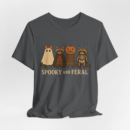 Gruseliges Waschbär-Shirt, lustiges Halloween-T-Shirt mit Grafik, süßes Vintage-Herbst-T-Shirt, trendiges Damen-Halloween-Shirt, T-Shirt mit wildem Waschbär-Motiv