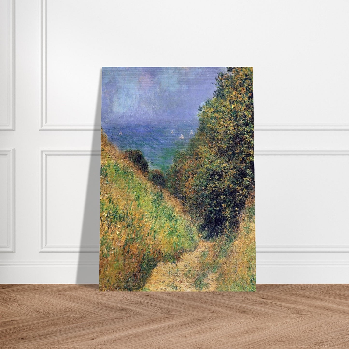 Path at Pourville 02 - claude monet Brushed Aluminum Print - 70x100 cm / 28x40 inches | claude monet Aluminum Print | claude monet Prints