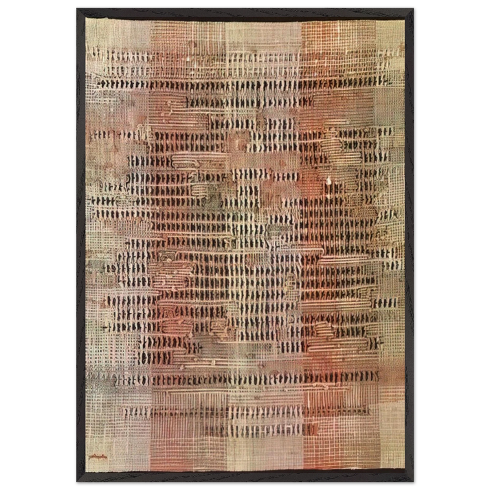 DEVELOPMENT IN ROSE II 1952 - Anni Albers 70x100 cm / 28x40 inches Framed Art Print – Black Wooden Frame